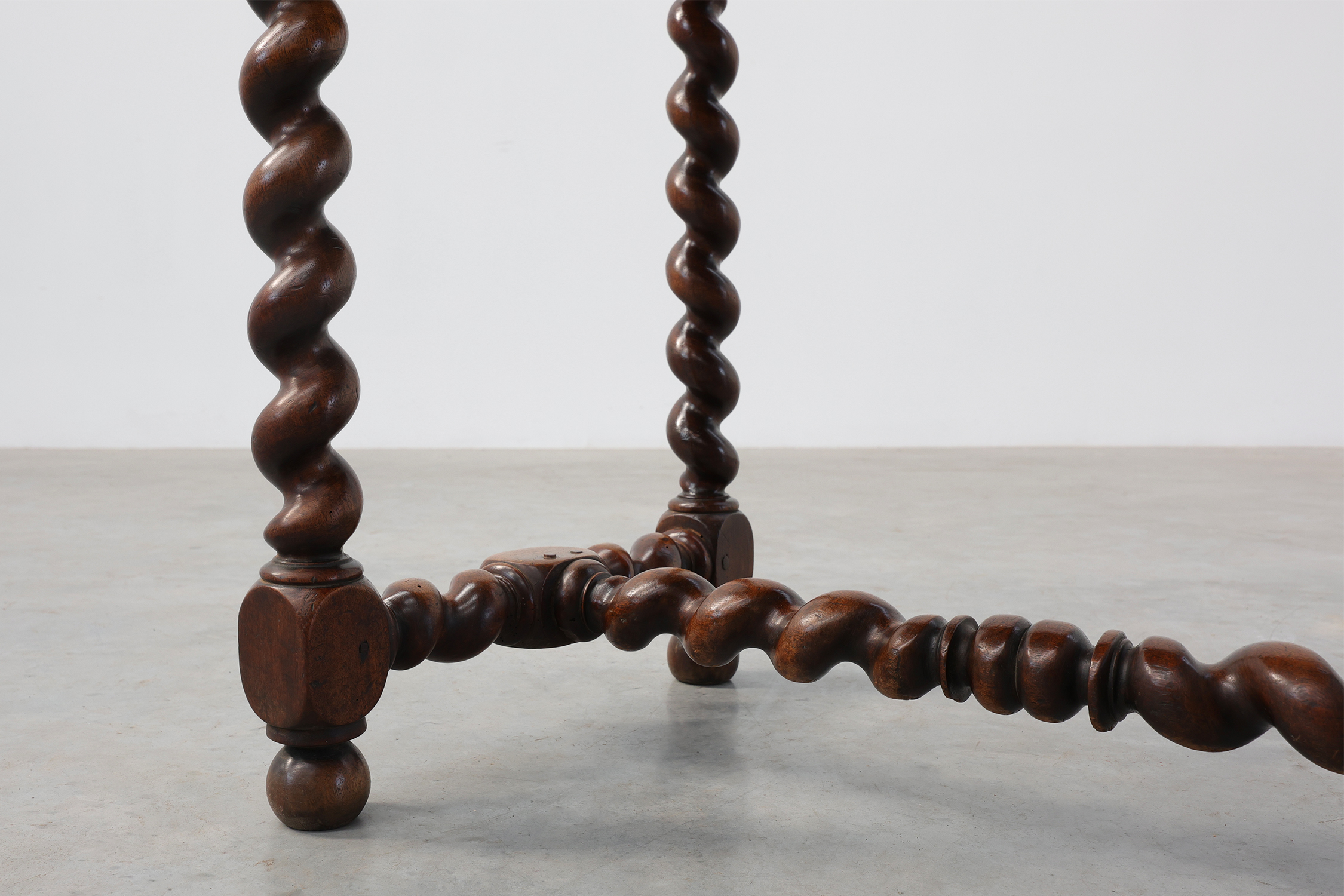 French Barley Twist Walnut Side Table with Drawer, circa 1880thumbnail